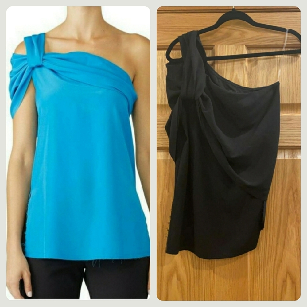 Baja East Knotted One shoulder Top